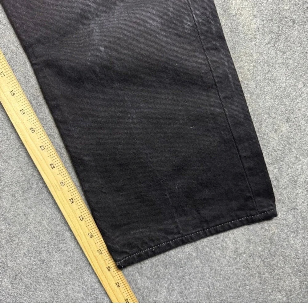 Levis 501 Original Fit Mens Black Straight Leg Button Fly Jeans 36x28 Faded Work